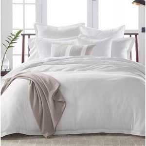 ❤️ Hotel Collection Linen/Modal Blend Duvet Cover Full/Queen White